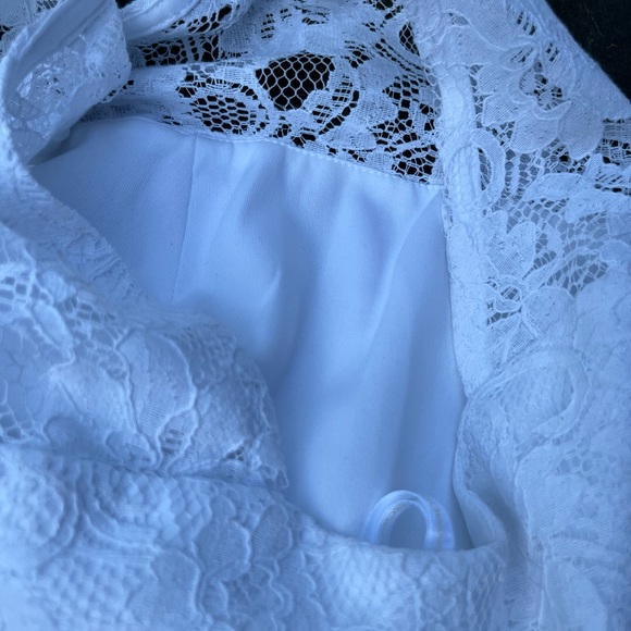 BCBGeneration White Lace Midi Halter Dress Size 2 NWOT - Picture 8 of 12